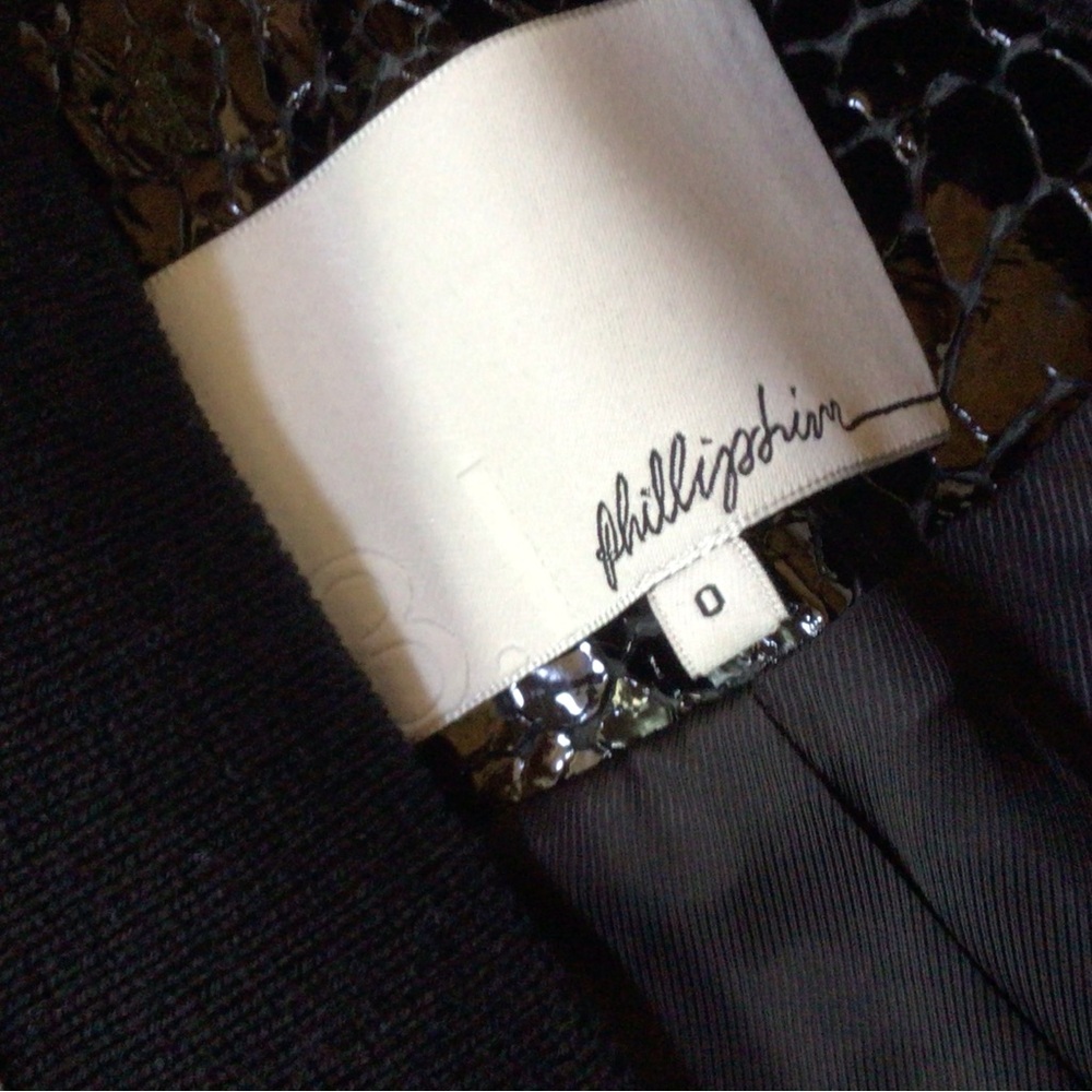 3.1 Philip Lim Goat Leather Jacket, black, New, Size 0 - Picture 9 of 10
